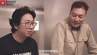 Old & Young Chinese Guys Double Team Hot Brunette European Pornstar in Wild Threesome