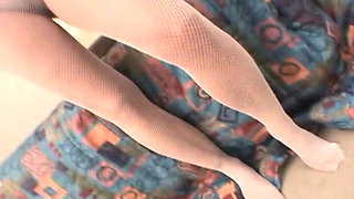 MILF with Huge Boobs Summer Sin Gives You a Solo Pantyhose Masturbation Show