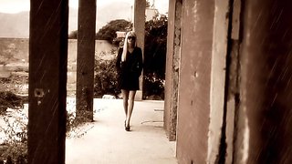 Close up with teen blonde sex doll rubbing her cunt