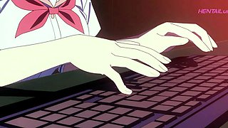 Shy girls bond over hugs as new senpai brings xxx comfort