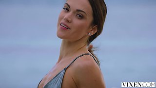 Two horny sluts invite me to a hot outdoor FFM threesome pounding near a swimming pool