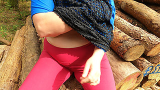 Breasts and Vagina Used on the Wood Pile