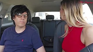 Stepmom in Stockings Gives Blowjob to Stepson for Graduation Party - Italian MILF MissLeggings