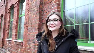 GERMAN SCOUT - German Small glasses student Tiny Emily