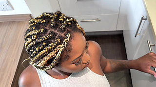 POV Ebony Kitchen Fuck Ebony Xeinna Rose MrRizzPOV - Black on Black Sex