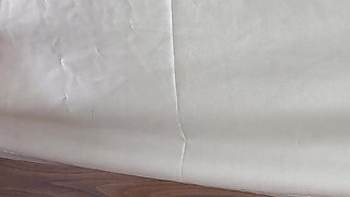 Amazingly Beautiful Hottest Blonde Has a Tent with a Glory Hole and While She Enjoys Her Tea She Likes to Have Cum on Her Legs