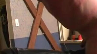 Blonde MILF humiliates masked pig