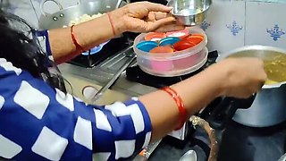 Mumbai Ashu Indian Sister In Law Kitchen Quickie - Horny Desi Aunty Handjob & Cum in Mouth 69