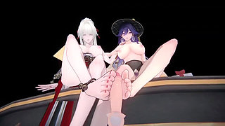 Wuthering Waves - Lucilla X Hiyuki FFM Sex -3d Hentai Animations