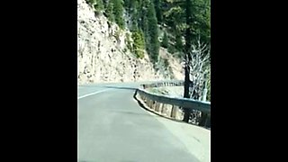 Hairy Man Masturbating Outdoors by the Road