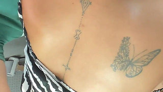 Hot Big Ass Can't Wait to Get Home and Fucks Her Boyfriend in the Car