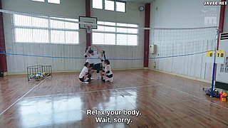 Mature japanese milf shares intense volleyball passion