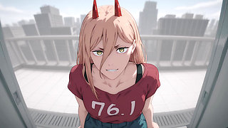 Power Has Sex in Makima's Office! Chainsaw Man Hentai Uncensored POV
