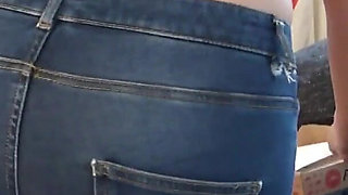 German Proll Dom Train Her Home Slave with Face Slapping and Facesitting in Jeans While Watching TV and Eating Pizza