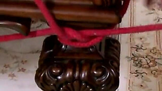 Mistress and 2 slaves: clips and candlewax into fisting