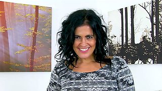 Spanish Montse Swinger dildos pantyhosed pussy