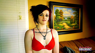 Inked Busty Coed Marcie Deepthroats Hard Then Gets A Wild Pussy Pound!