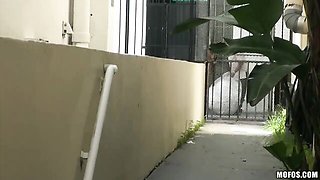 Spicy as fuck blonde with big boobs Eva Cole is jumping on a big dick