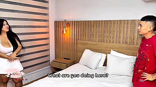 My Stepson Pulls My Thong to the Side so He Can Fuck Me with His Fat Cock - Savannah Watson