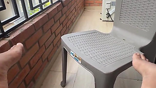 Fucking My Wet Pussy on My Neighbors' Balcony