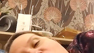 She Sucks and Smears Her Young Lover's Sperm in a Selfie