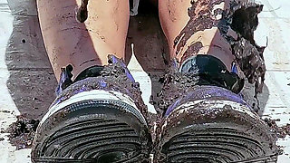 I Fuck My Ass Outdoors After Playing in the Mud and Wearing My New Sneakers
