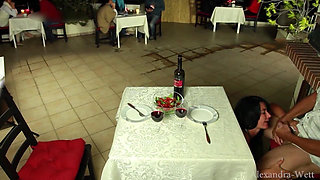 Public Extreme! Hot Licking and Fucking Orgy in a Restaurant