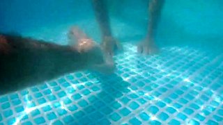 Skinny Dipping and Teasing in the Garden Pool - Amateur Teen