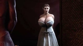 Sexy 3D MILF Tutors Shy Demon on Passionate Lovemaking - Animated Futa-on-Female