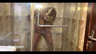 Erotic Bathing with Anal Plug