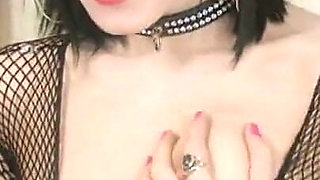 Dagmar riding her pussy hard on fucking machine