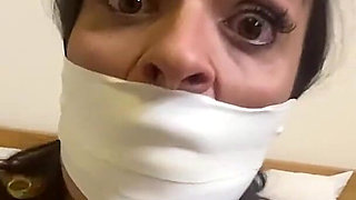 Beautiful Latina Tape Bound and Tape Wrap Gagged for Your Pleasure! (1080p Fhd) *discounted!*