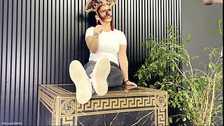 Versace Cube Foot Fetish - Silent Sneaker Licking & Deep Barefoot Toe Sniffing