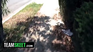 Delicious black babe Ashley Aleigh displays her bwc riding abilities - teamskeet