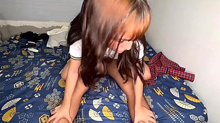 Latina teen sucks off and gets fucked by teacher to improve her marks