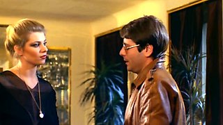 Hot brunette has hardcore group sex with DP