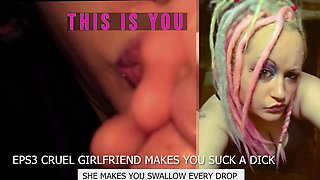 CampSissybois Cruel Girlfriend Commands Dick Sucking and Cum Swallow