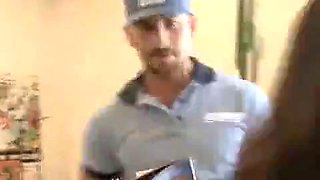 Receptionist and letter carrier ft. Lisa Ann: Doggy, Cowgirl  Missonary Porn