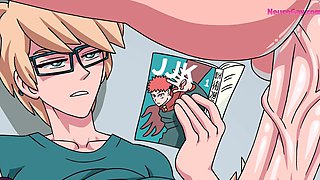 Hot Anime Jock Fucks Nerd in Library