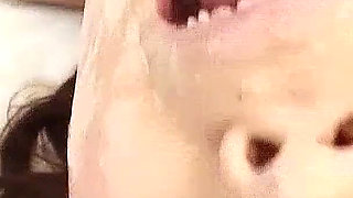 Threesome Japan fuck with hairy pussy and step dad