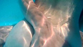 Skinny Dipping and Teasing in the Garden Pool - Amateur Teen