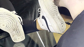 Dirty White Sneaker Worship - Valeria Night (Front View)