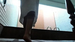 Hot Brunette's Naughty Motel Pool Solo Show