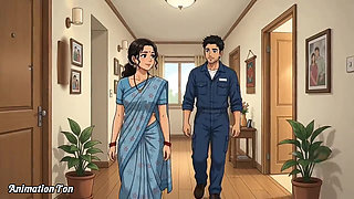 Unexpected Entry of Mechanic in Bedroom. Hindi 2D Animation