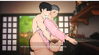 Plowed - Gameplay - Roleplay - Pregnant Granny Pussy Licking in Kitchen Counter