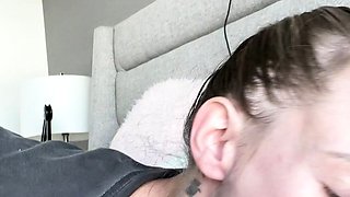Drunk MILF deepthroat blowjob for big cock
