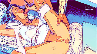 Ass to mouth machine. Hentai cartoon style