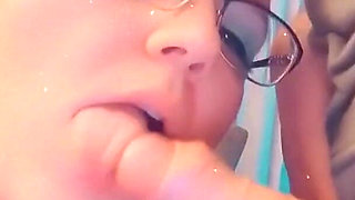 Taking videos of me playing with his dick with my mouth this is so much fun