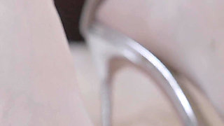 Blonde MILF in Stockings Gives Erotic Foot Fuck