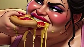Horny Pregnant BBW Smoking & Pissing - Massive Belly Pee on Floor